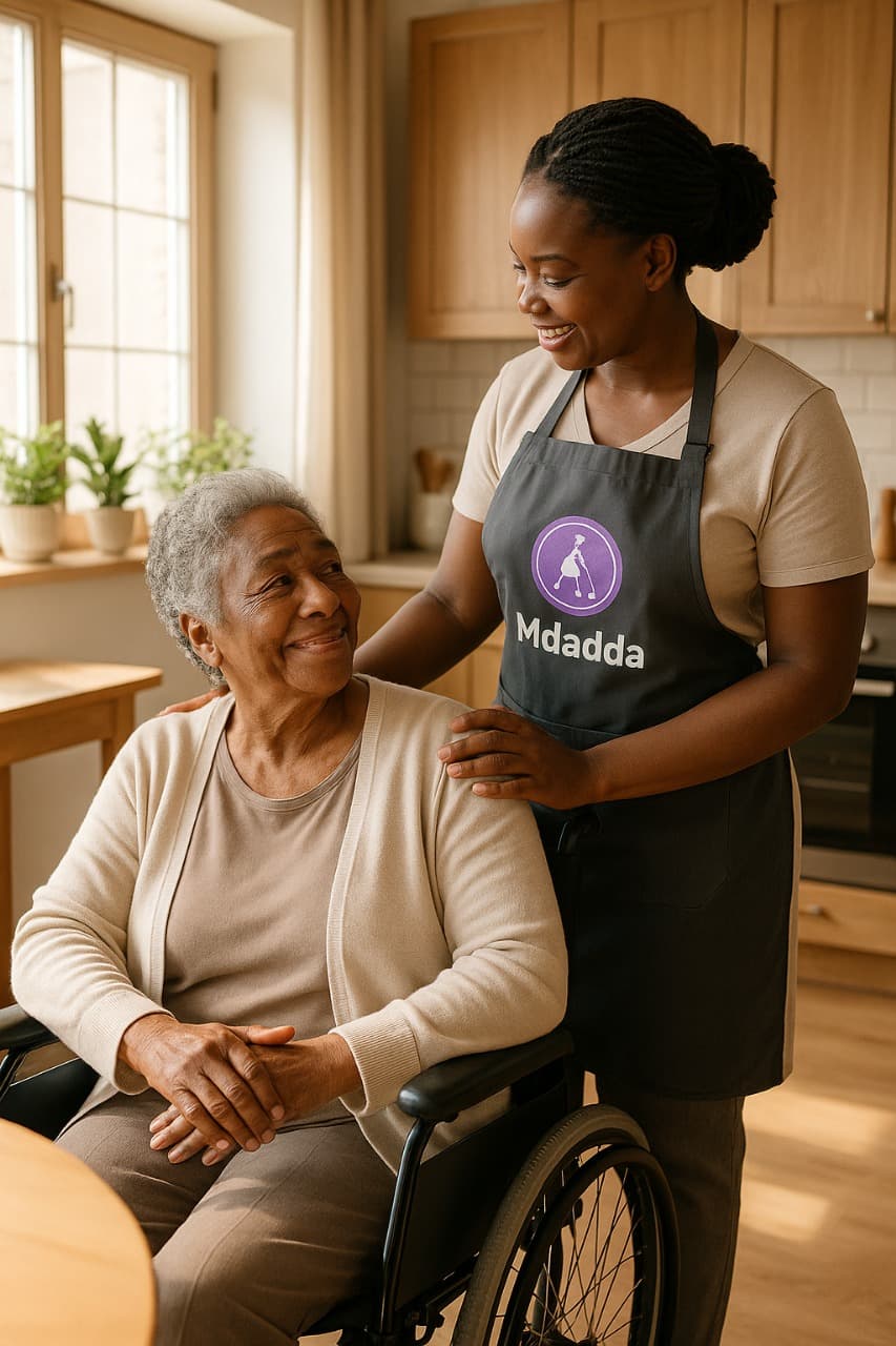 Caring helper with client